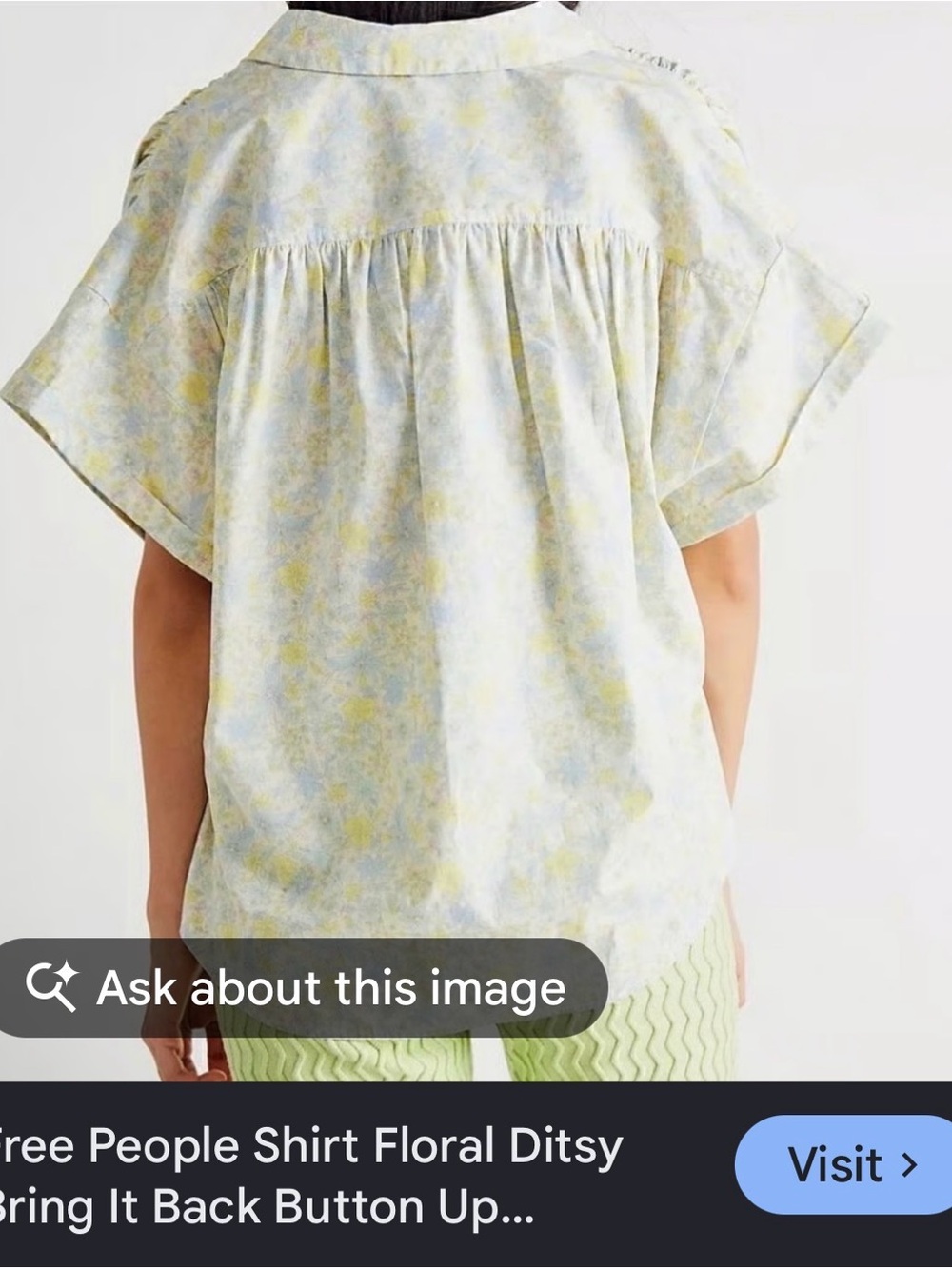 Free People bring it back button up shirt in ditsy floral print